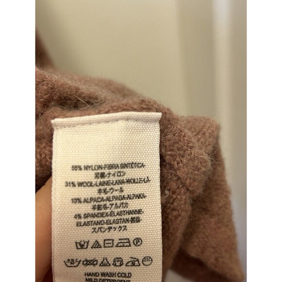 Free People Size M Wool & Alpaca Blend Snap Neck Cardigan Sweater (B10) - Picture 3 of 4